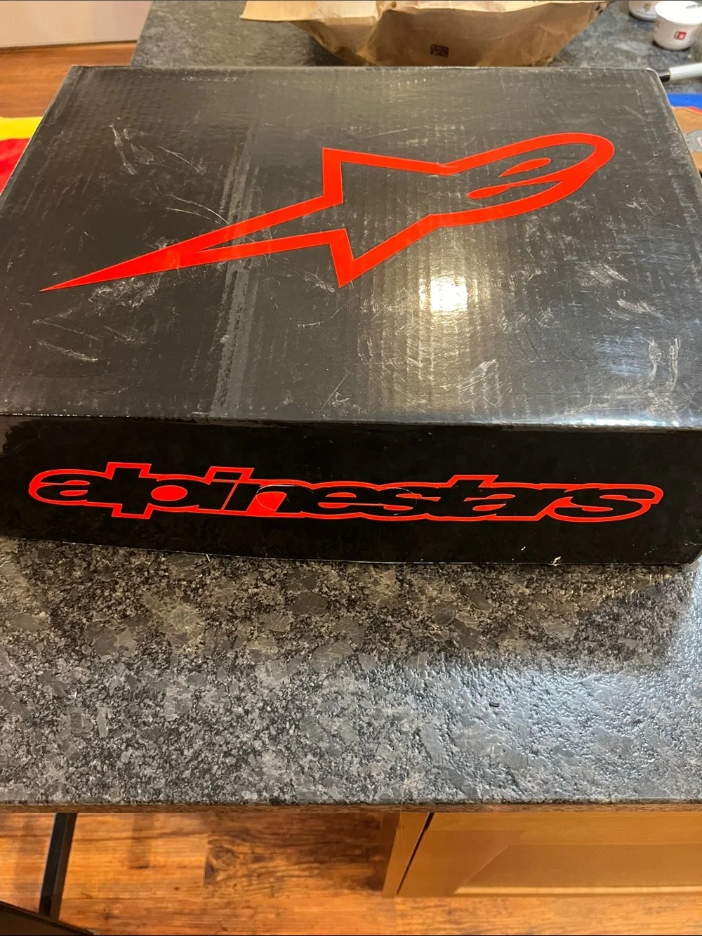 Alpinestars SMX-3 Racing Motorcycle Boots in White and Black
